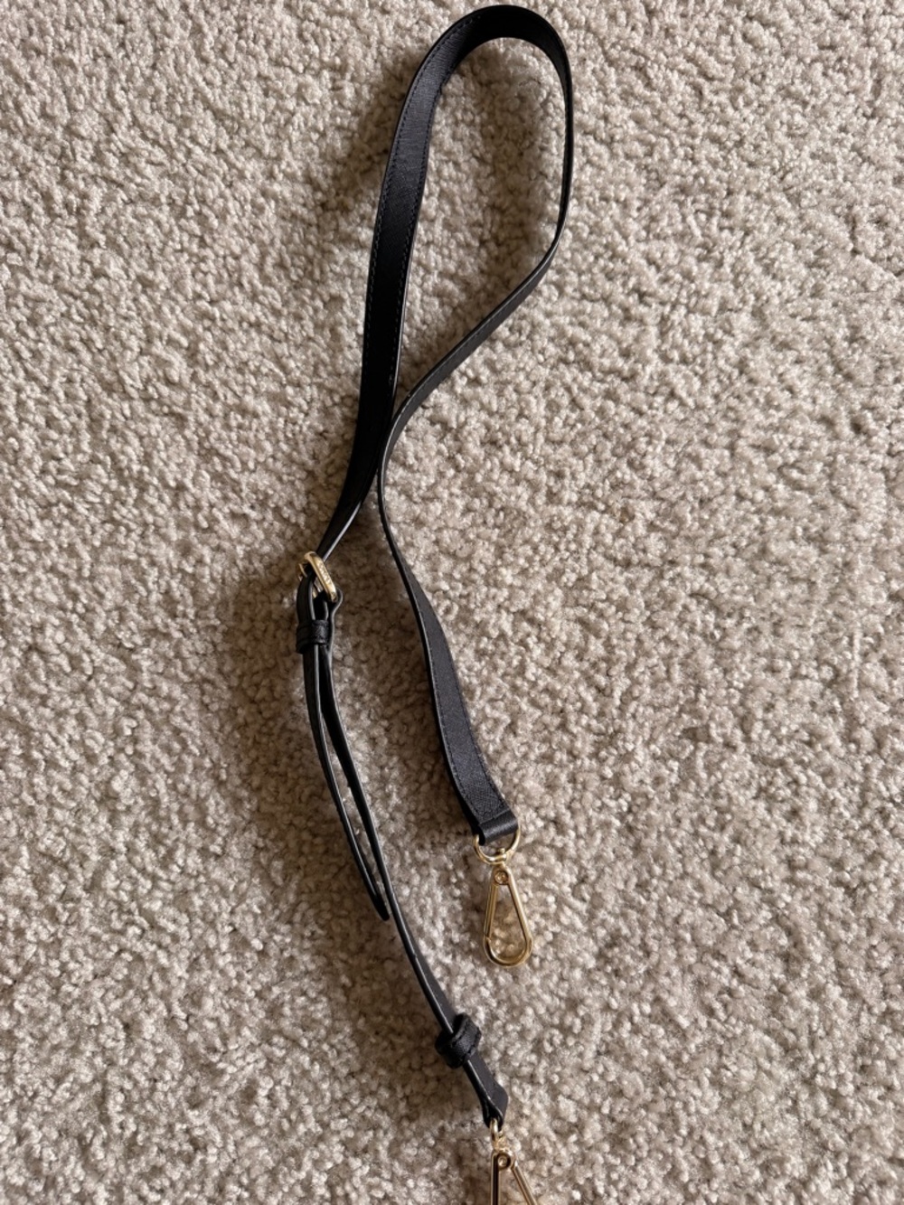 DKNYC Black Leather Strap with Gold Hardware